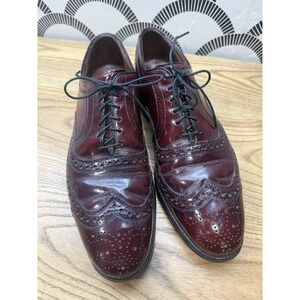 Allen‎ Edmonds Mcallister Size 10C Burgundy Leather Wingtip Oxford Dress Shoes